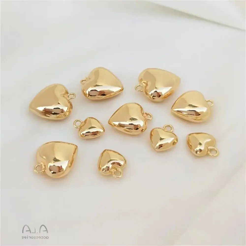 14 К позолоченный яркий кулон в форме сердца браслет сделай сам ожерелье на