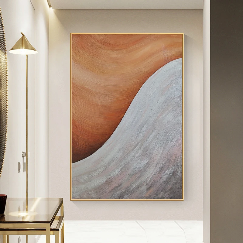 

Hand-painted oil painting The sitting room Abstract decoration Frameless draw Porch hang a picture