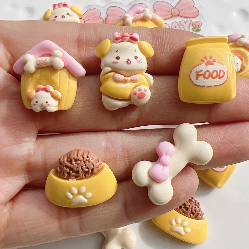 

10Pcs Mini Cartoon Dog Snack Scrapbook DlY Flat Back Resin Fashion Jewelry Craft Decoration Accessories 048