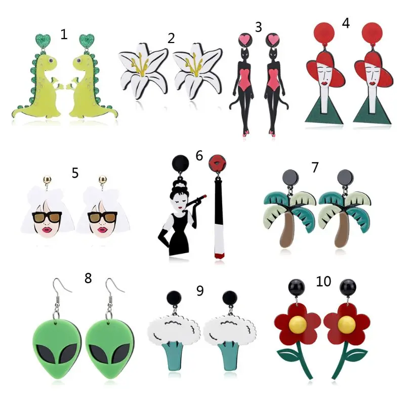 

Funny Acrylic Alien Pendant Drop Dangle Earrings Surprise Gift for Girlfriend