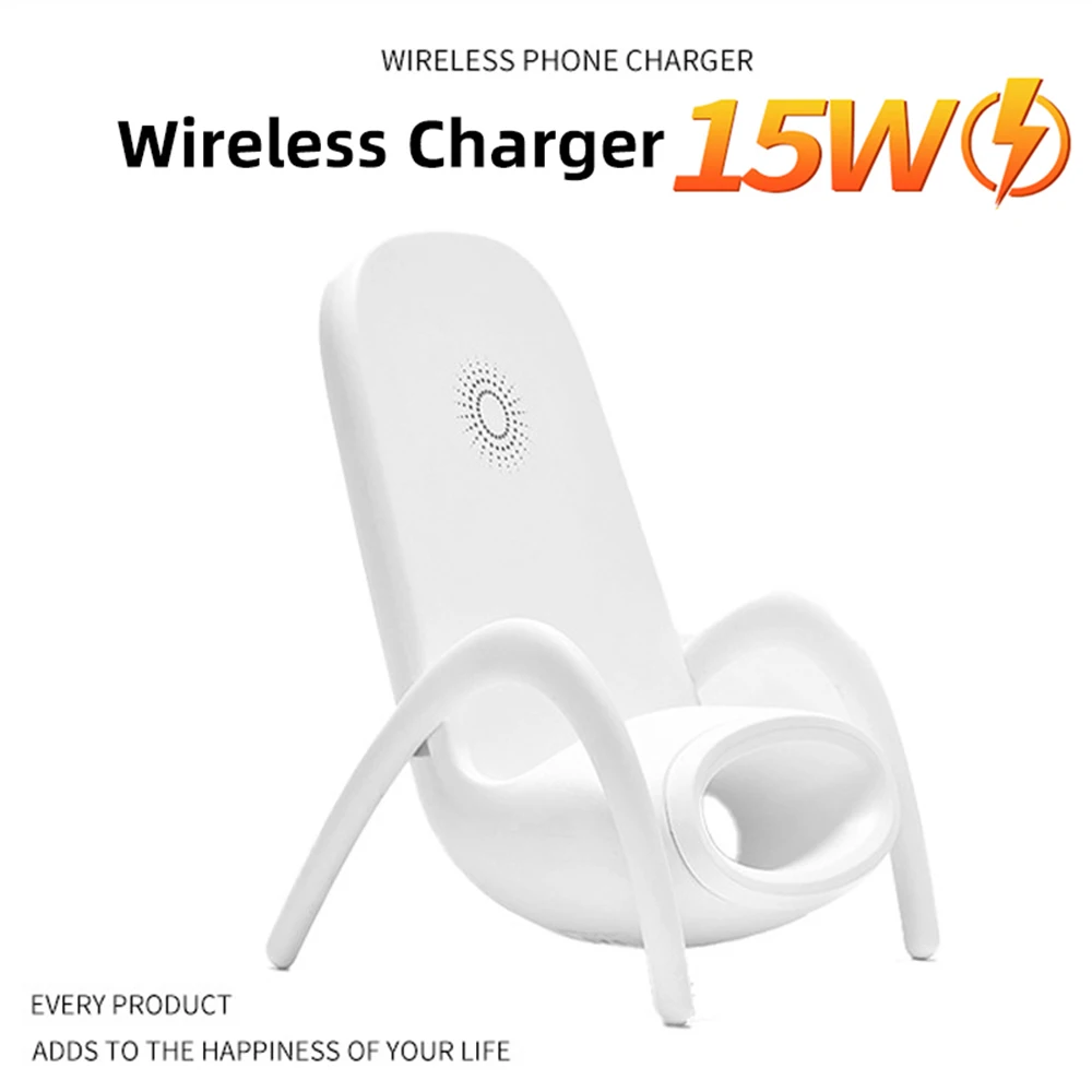 

Wireless Chargers Portable New Creative Chair Speaker Wireless Fast Mobile Phone Charger Cute Holder For IPhone Samsung Huawei