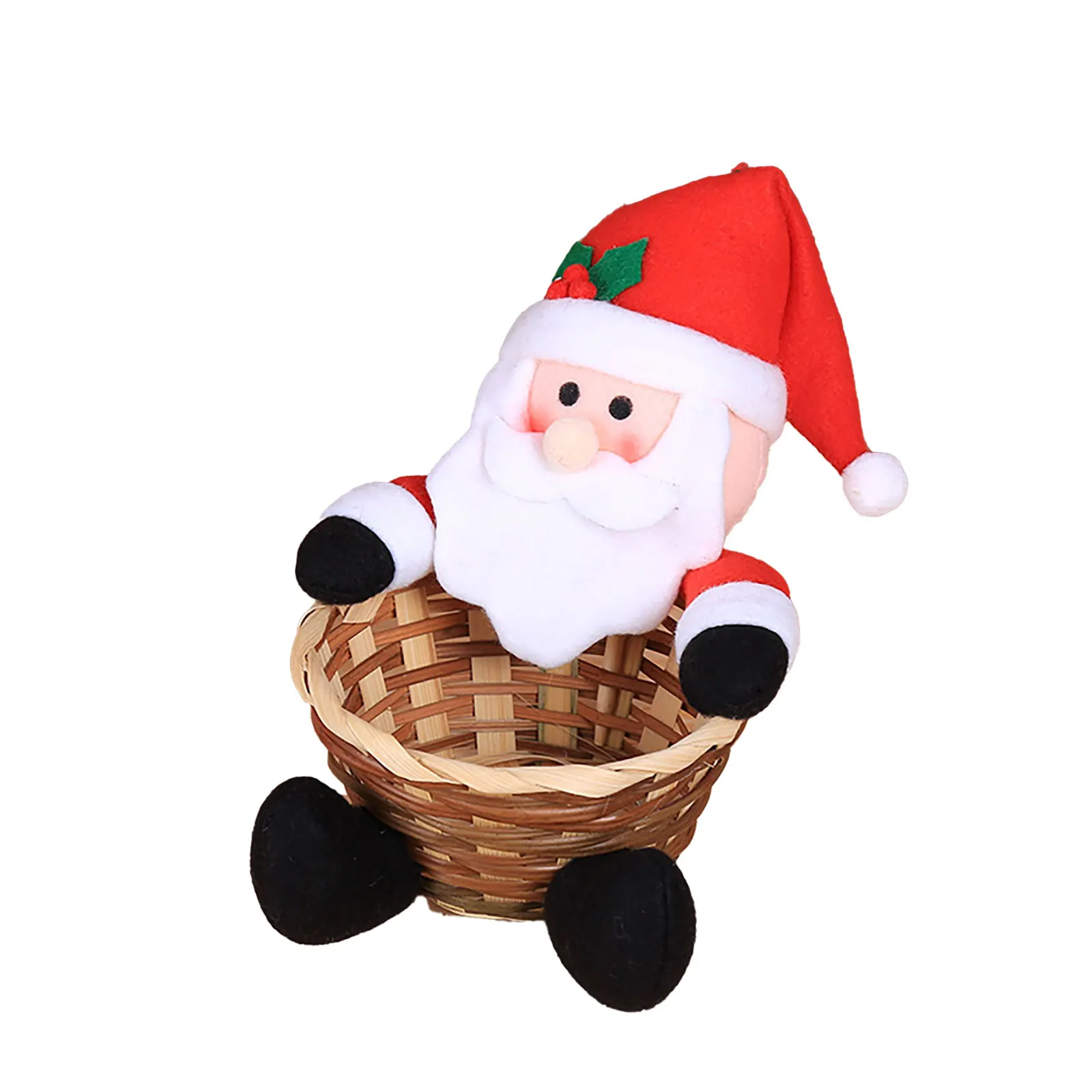 

Christmas Candy Basket Fruit Basket Bamboo Woven Storage Basket for Xmas Decor Party Decor christmas