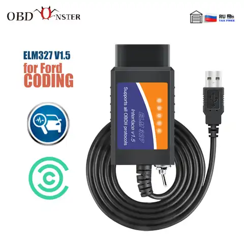 ELM327 OBD2 сканер Forscan ELM 327 USB v1.5/v2.1 Bluetooth считыватель кодов автомобильный диагностический сканер инструмент для автомобиля
