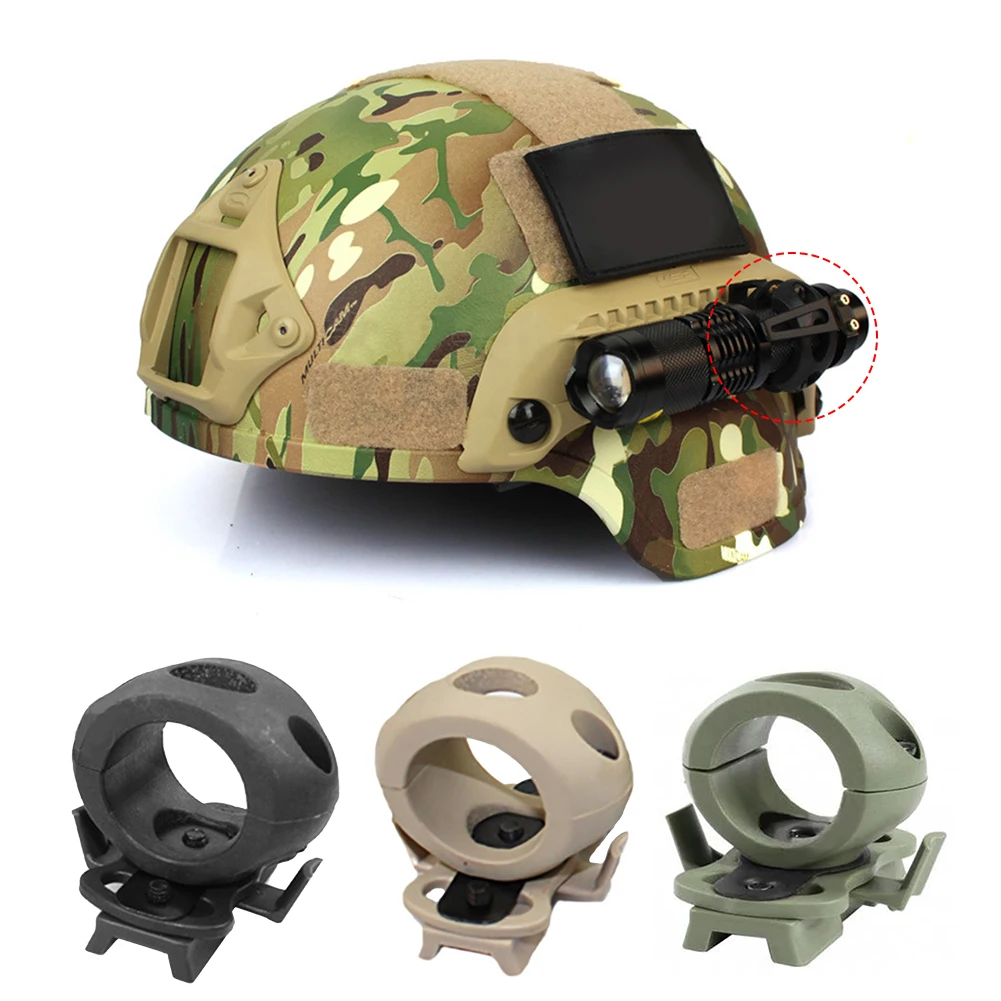 

1inch Helmet Special Lighting Flashlight Support Tactical Helmet Clamp Adaptor Outdoor Sports Cycling Headlight Holder