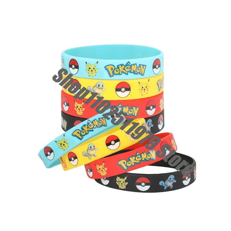 

1pcs Pokemon Bracelet Anime Pocket Elf Pikachu Children Cartoon Silicone Wristband Bracelets Party Gifts Cosplay Accessoires