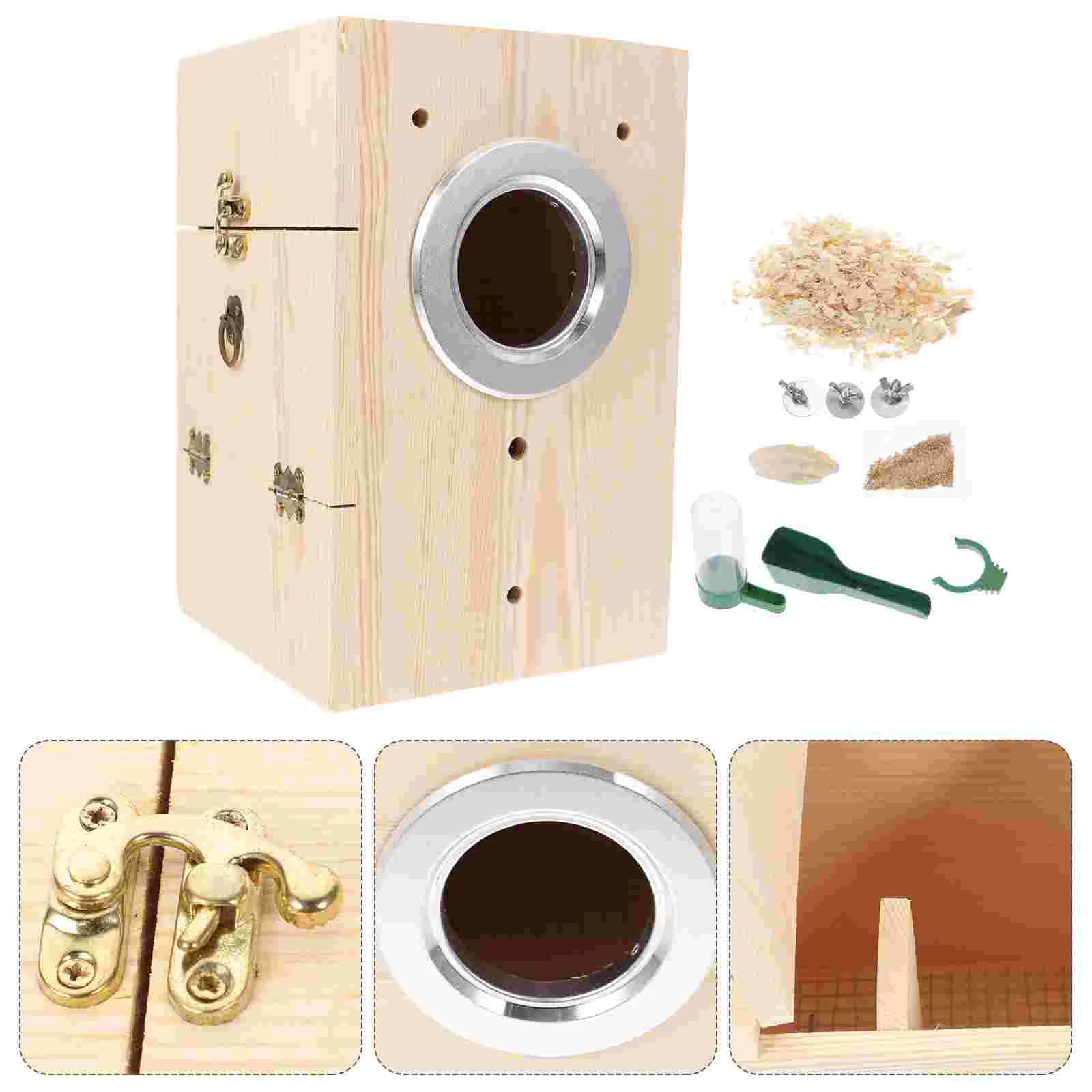 

Box Bird Breeding Housewood Cockatiel Budgie Birds Nesting Parrot Wooden Outside Parakeet Hanging Birdhouse Cottages Cage