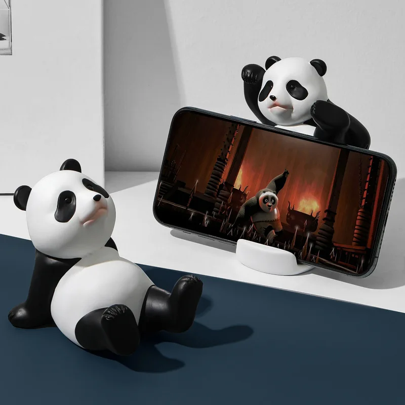 

Cute Panda Desktop Mobile Phone Stand Home Decore Phone Bracket Ornaments Lazy IPad Tablet Support Seat Gifts Phone Holder