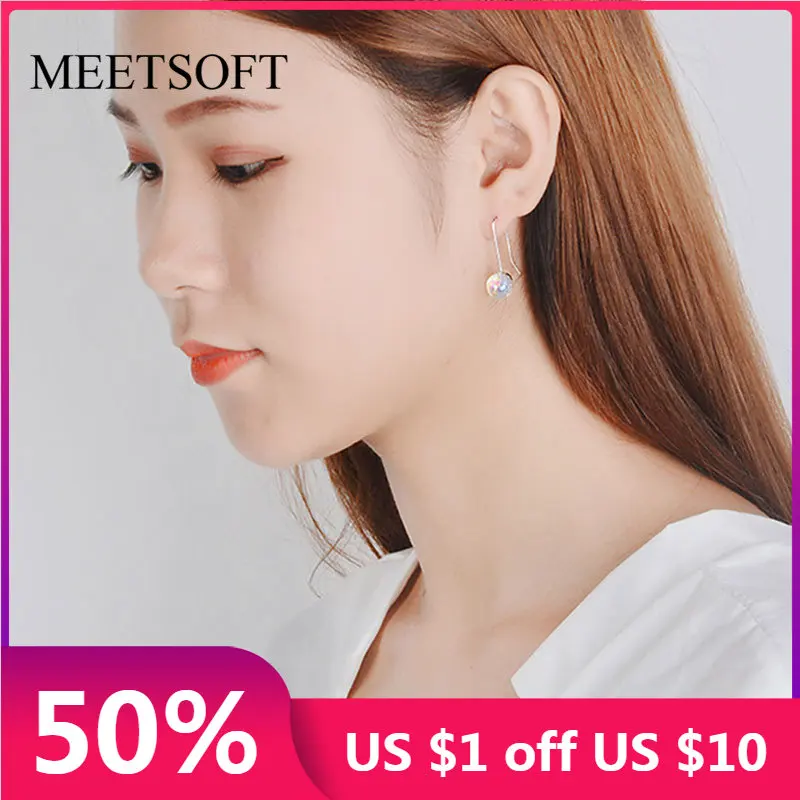 

Женские серьги-подвески из серебра 925 пробы, с кристаллами