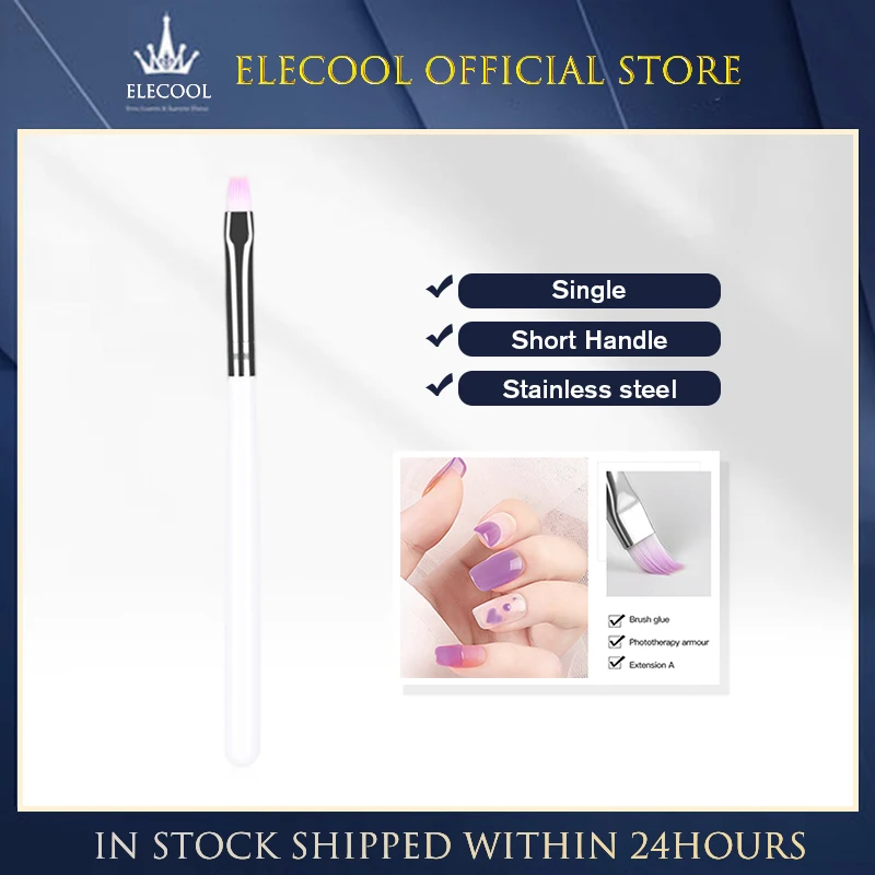 

Nail Brush Pink Short Handle Various Shapes Pen For Manicure Gel Brush For Nail Art Nail Polish Painting Drawing Single Pen
