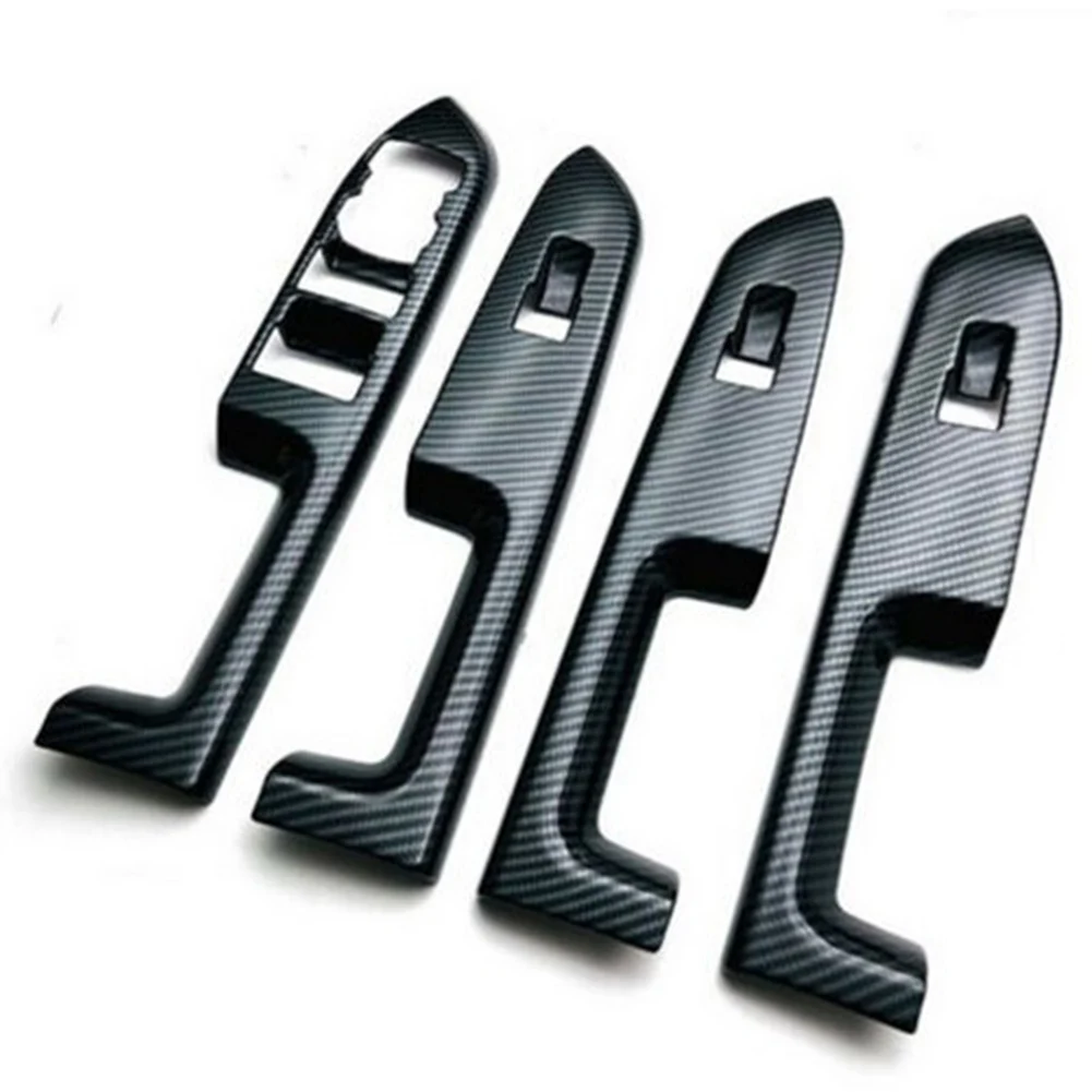 

4X Carbon Fiber Windshield Lift Switch Panel Cover Trim Stickers For Ford Bronco Sport 2021 Window Control Button Switch Sticker
