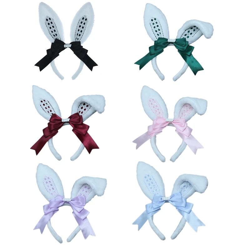 

Bunny Bow Headband Long Rabbit Ear Headbands Rabbit Hair Hoop Lolita Headwear