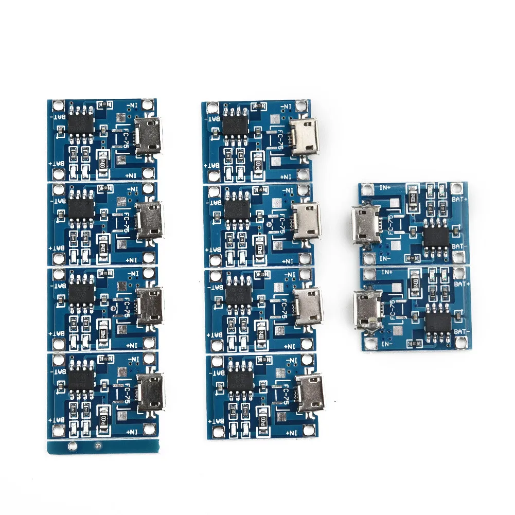 10 * TP4056 Micro-модуль зарядного устройства USB 1A 18650 литиевая батарея зарядная плата