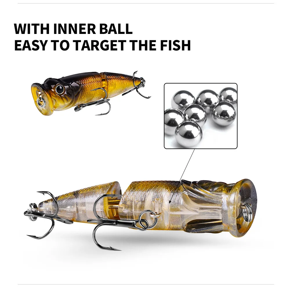 Про BEROS Поверхностный Crankbait Воблеры 8см 11г Рыболовные приманки Minnow Многосекционные действующие наживки горячей модели Crankbaits Bait Popper on.