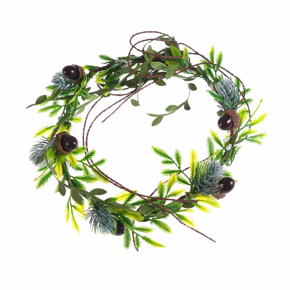 

Christmas Rattan Wreath with Pinecones Pendant Rattan Garland for Christmas Party Decoration Front Door Window Wreat