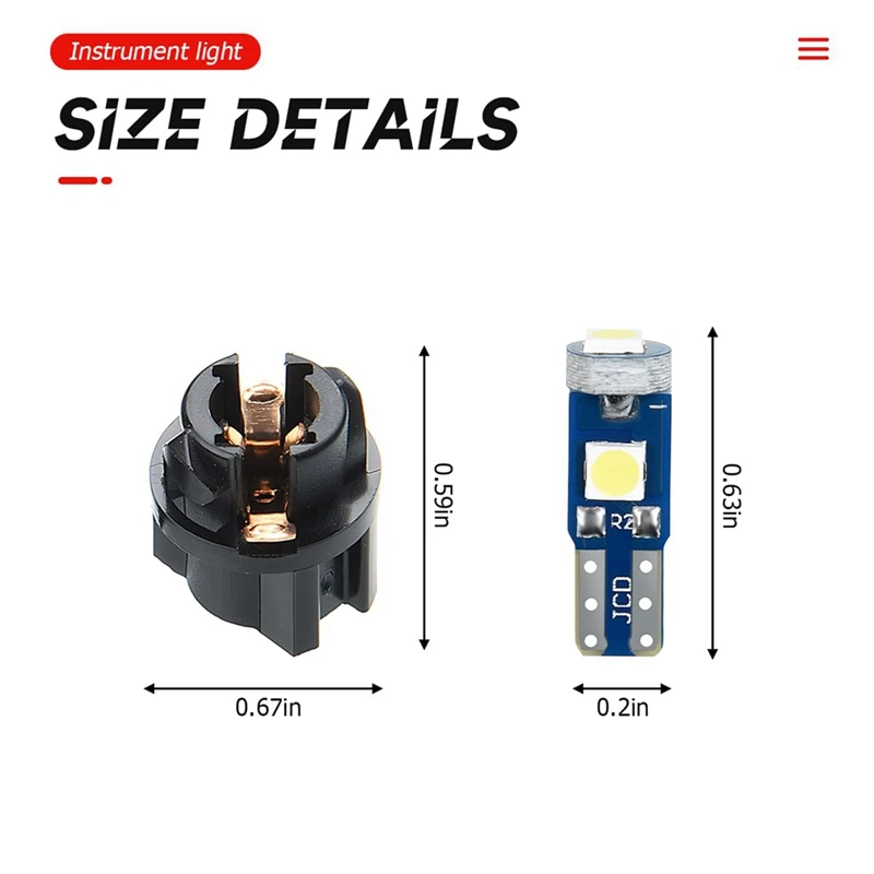 20 шт. фонари для приборной панели автомобиля 3030-3SMD