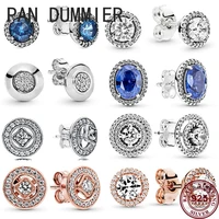 hot 925 sterling silver retro round heart zircon womens pan earrings wedding gift high quality diy fashion charm jewelry
