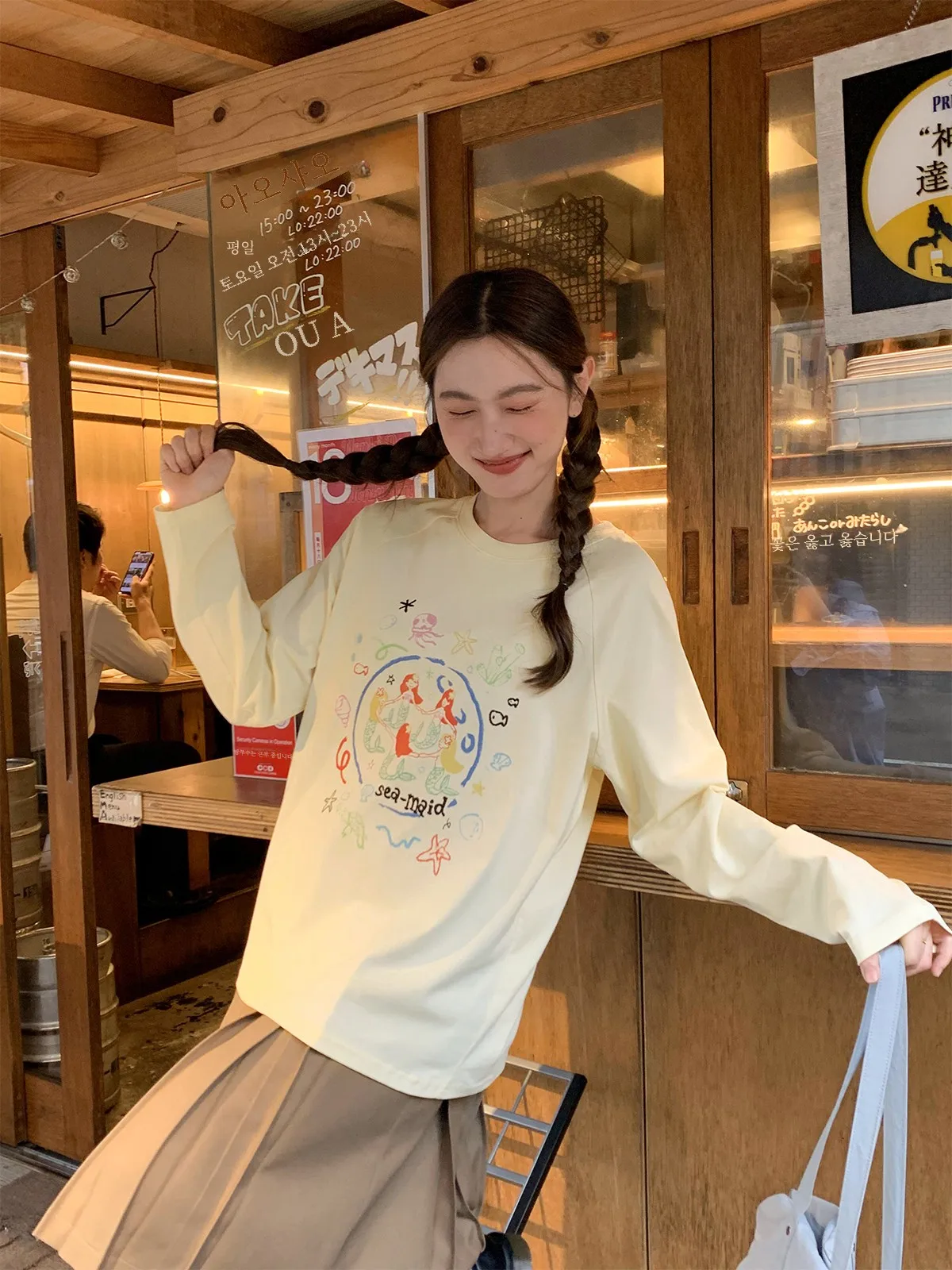 Hello Cannon оригинальная свободная рубашка с длинными рукавами и мультяшным принтом