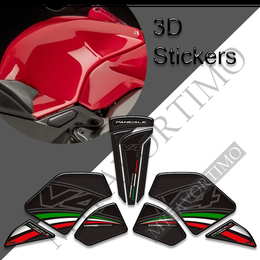

Motorcycle Tank Pad Grips 3D Stickers Decals Knee Kit Gas Fuel Oil Protection For Ducati PANIGALE V4 S R V4R SP 1100