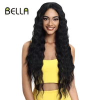 bella lace wig synthetic blonde pink black red curly wig deep wave natural hair 30 inch middle part lace wigs for women cosplay