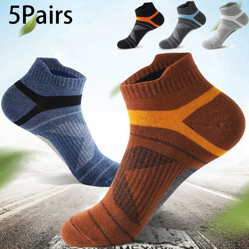 5 Pairs High Quality Men Socks Summer Outdoor Casual Cotton Socks for Men Short Breathable Black Ankle Socks Run Sports Socks