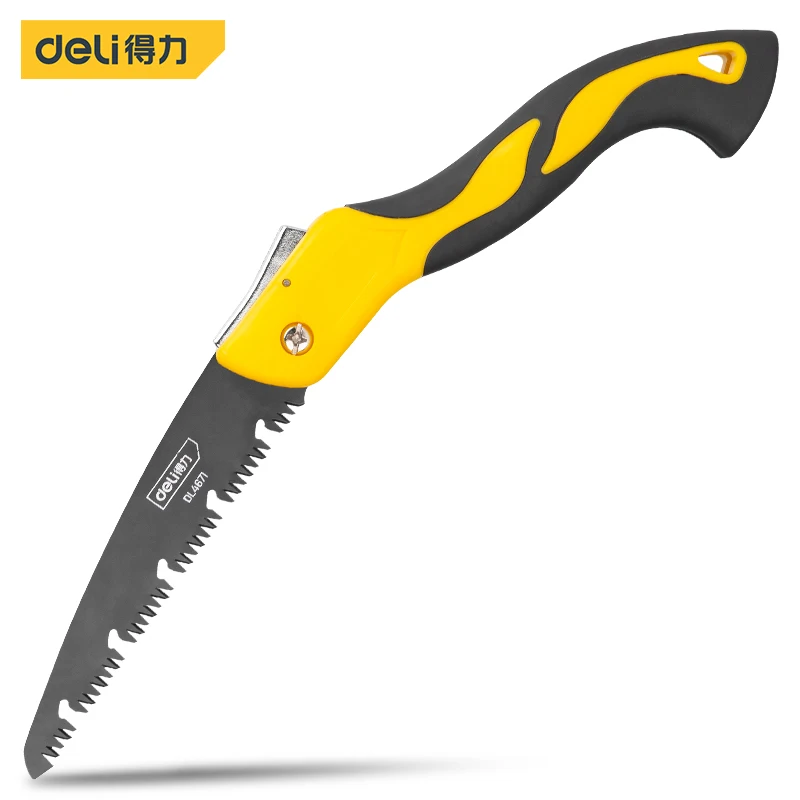Deli 1 Pcs 7/8/10 Inch Folding Saw Non-slip Rubberized Handle Three Surface Grinding Woodworking Portable Multifunctional Saws