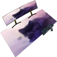 cute cat purple desk mat xxxxl mousepad kawaii accessories room animation pads gamer decoration desktop organizer carpet backlit
