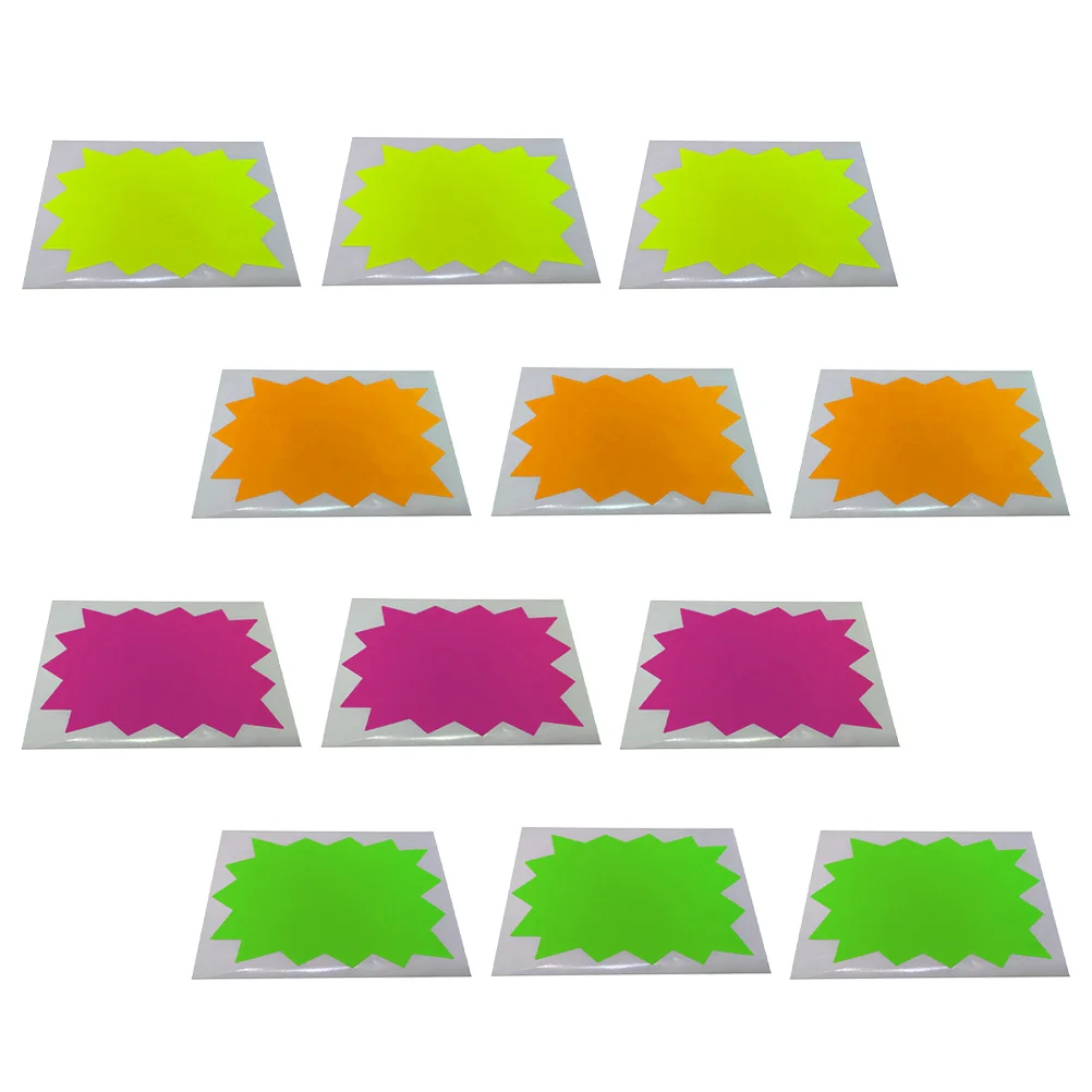 

Letter Stickers Label Colorful Star Shape Price Tag Explosion Design Discount Decals Supermarket