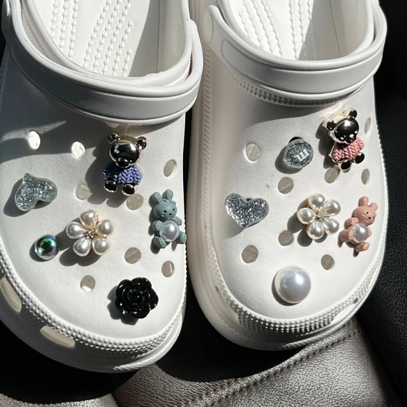 Brand Designer Croc Charms Accessories Bling Metal Accessories Metal Shoe Charms Decor For Laces