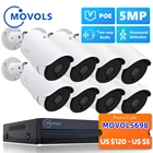 MOVOLS 8CH 5MP POE AI камера безопасности Система двухсторонняя аудио NVR комплект CCTV наружная 5MP IP камера H.265 P2P видео наблюдения набор
