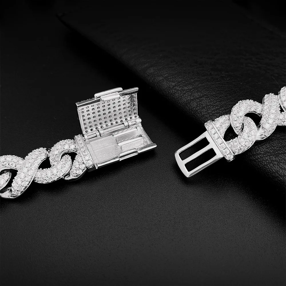 13mm Moissanite Cuban Chain Necklaces for Women Men S925 Silver Diamonds Choker Pass Tester With GRA Free Shipping