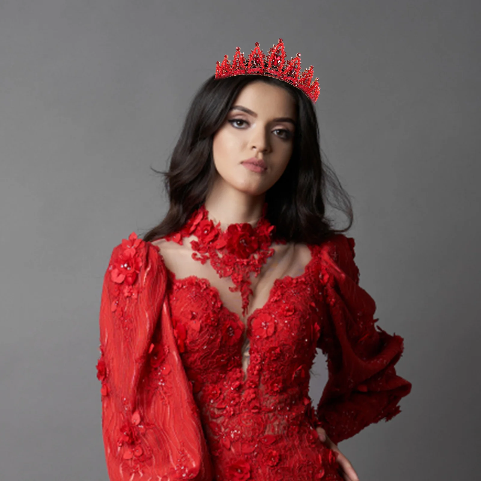 Красная хрустальная корона свадебный головной убор невесты тиара для девочек