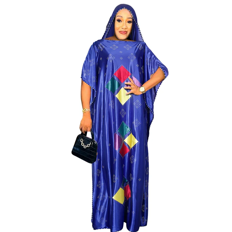 Plus Size Silk Dresses For Women Dubai African Kaftan Hijab Abayas 2023 Summer Dress Wedding Party Africa Clothing Boubou