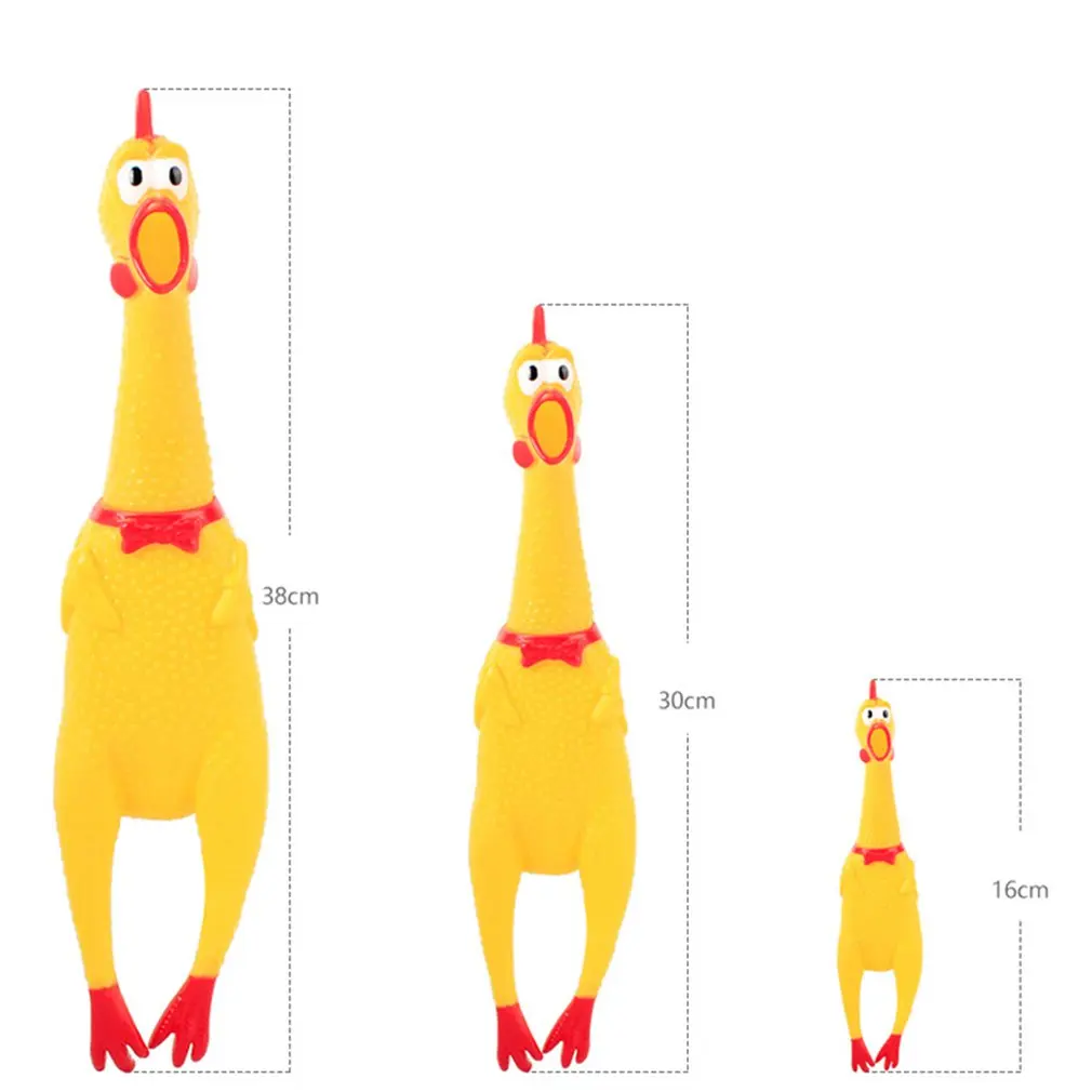 Screaming Chicken Yellow Rubber Squaking Toy Novelty Durable Perfect Gift for Kids and Dogs 3 Size | Дом и сад