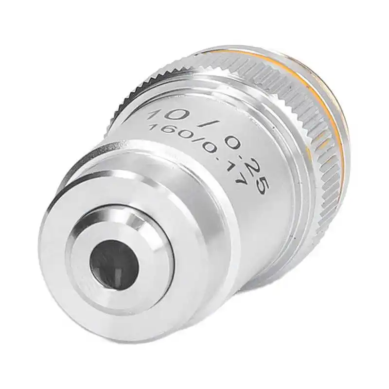 

10X Microscope Lens 20.2mm Interface Achromatic Objective Lens with Spring Protection Device for Biological Microscopes