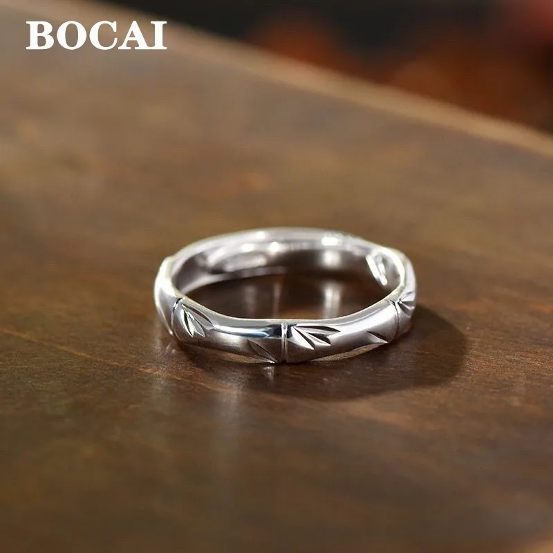 

BOCAI Новинка S925 Серебряные Ювелирные изделия Аксессуары Ретро Китайский стиль бамбуковое кольцо для женщин модный подарок на день рождения Бесплатная доставка