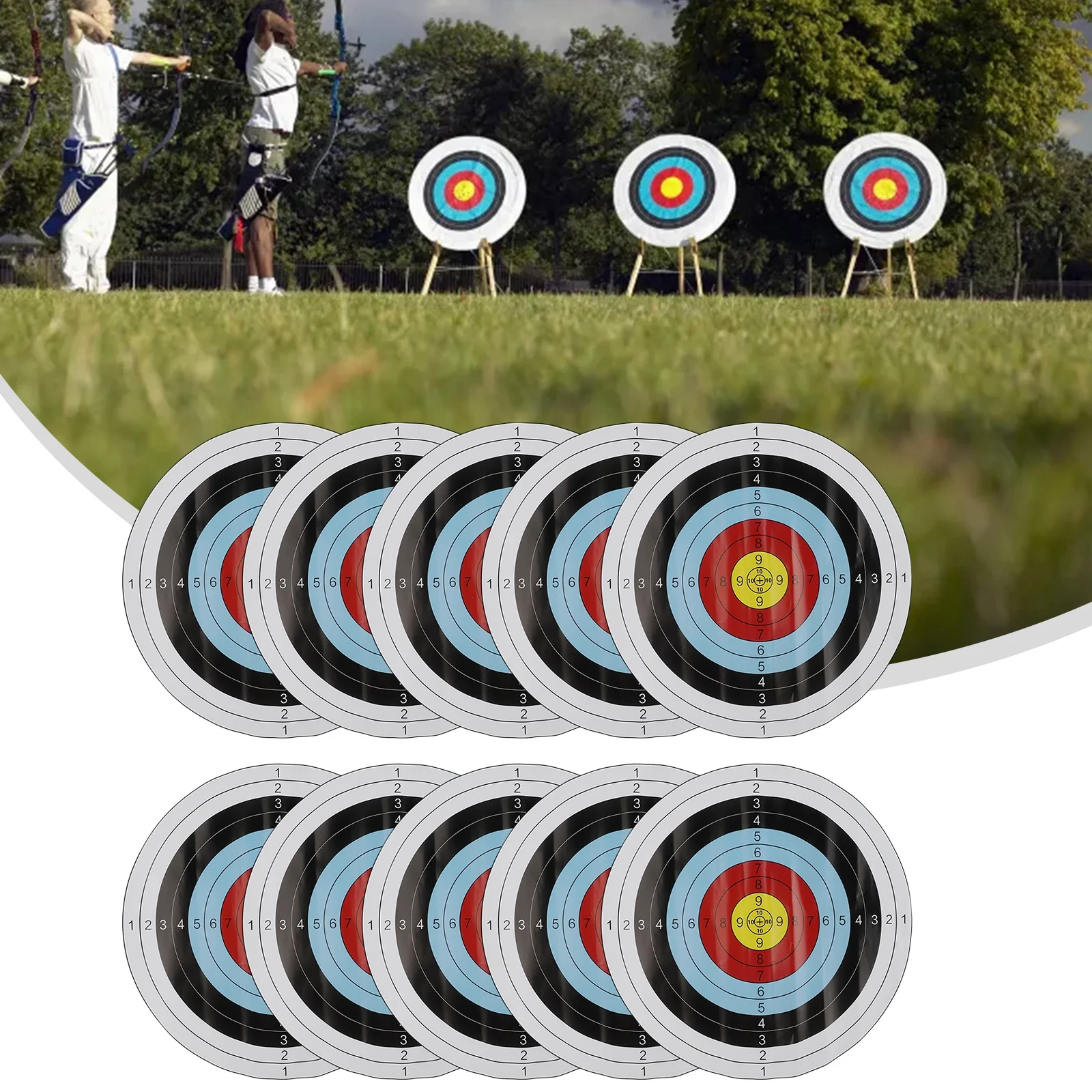 

Set Archery Paper Target Archery Paper Targets Sports Target 10Pcs 40x40cm High-strength Adhesive Len Kit Outdoor Paper Practice