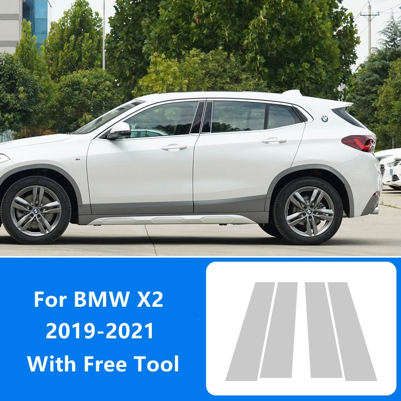 

For BMW X2 2019-2021 TPU Car Door Window Transparent BC Column Pillar Film Cover Strip Reflection Panel Membrane Trim Styling