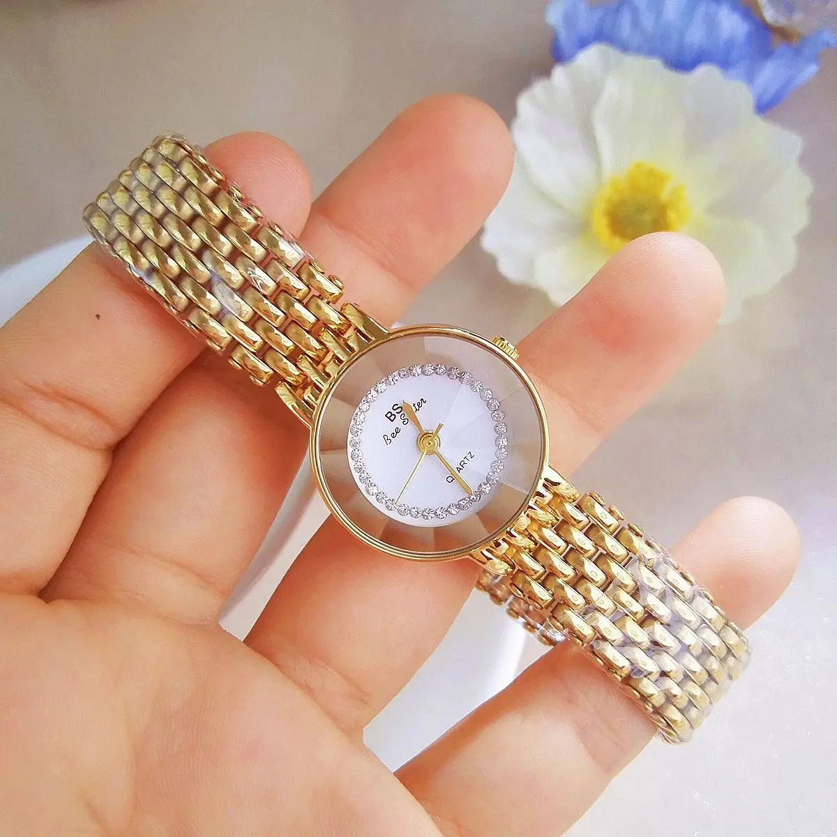 Женские Водонепроницаемые часы с браслетом из нержавеющей стали