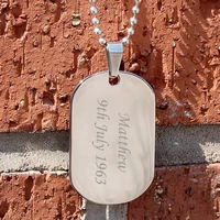 personalised mens necklace army card identity dog tag necklace laser engrave customized handmade memorial jewelry gift for him
