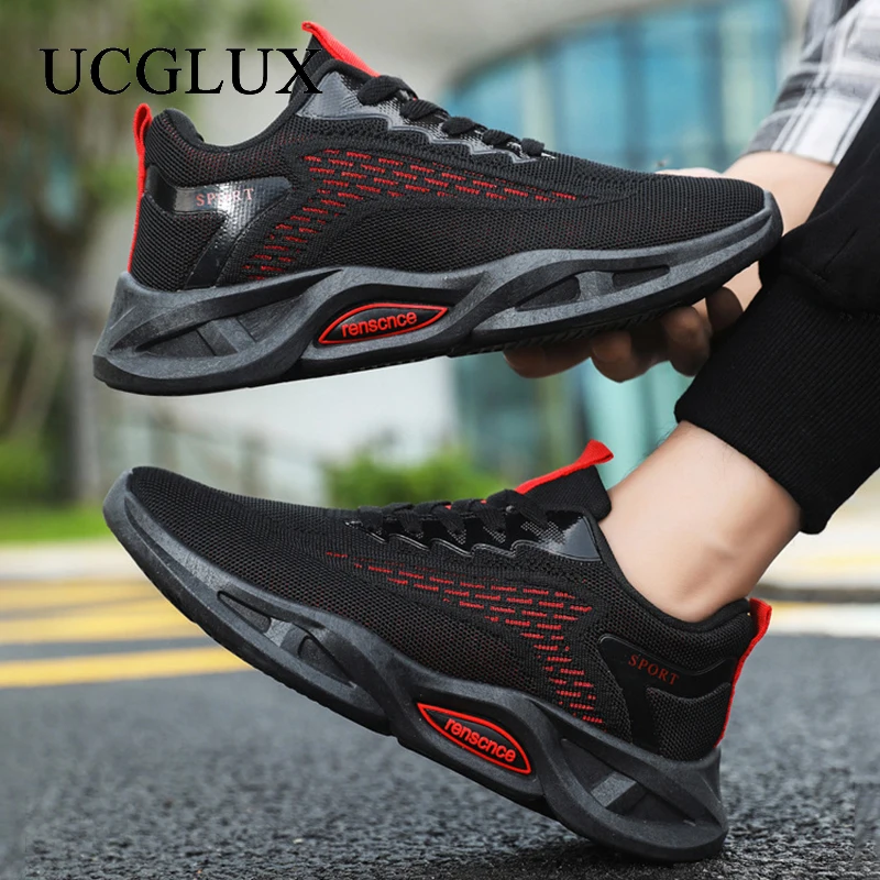 

Кроссовки мужские сетчатые на толстой подошве, дышащие, модная повседневная Уличная обувь для бега, мягкая подошва