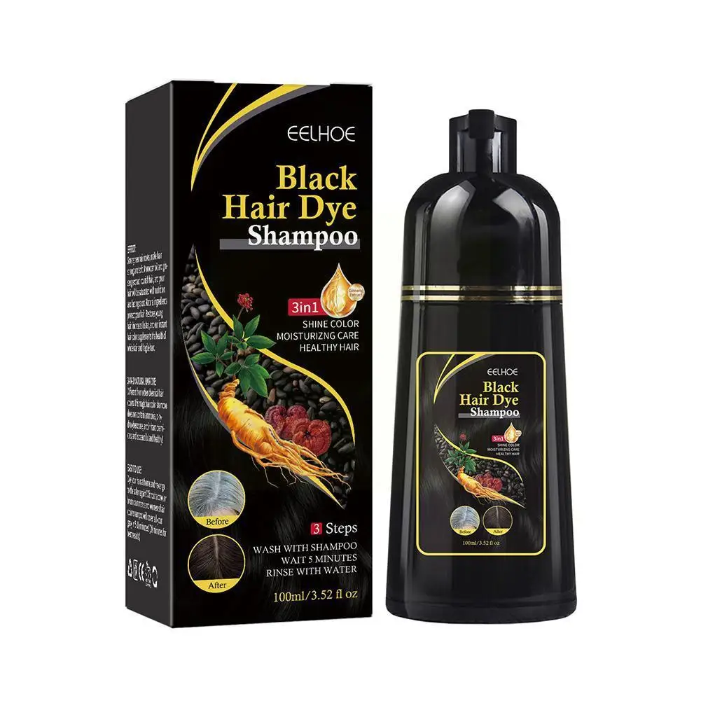 

Hair Dye Shampoo Instant Hair Color Shampoo for Gary Hair Dark Brown Black for Women & Men 3 in 1-100% Grey Coverage Herbal Y6D1