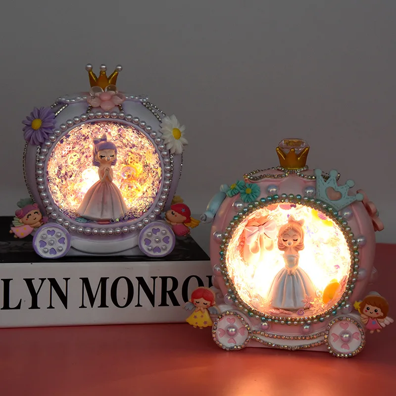 Princess pumpkin lamp fun Children's manual DIY material bag making birthday gift cream paste diamond making girl toy wholesale