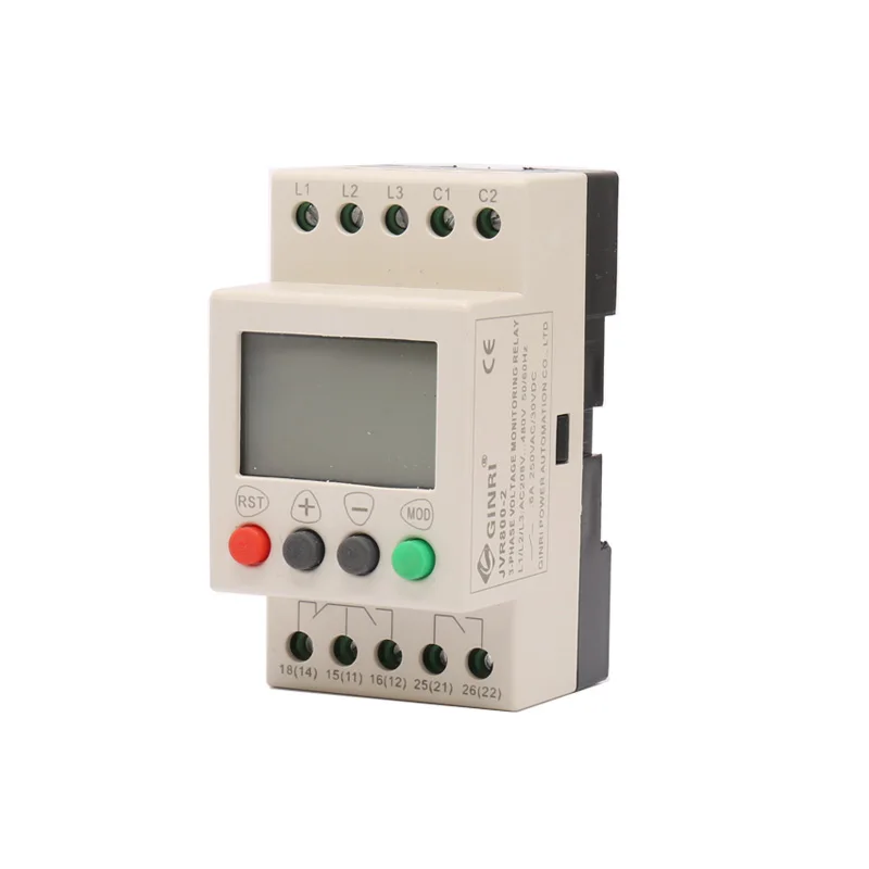 3-фазные реле JVR800-2 с ЖК-дисплеем/последовательность фаз/перенапряжение/контроль