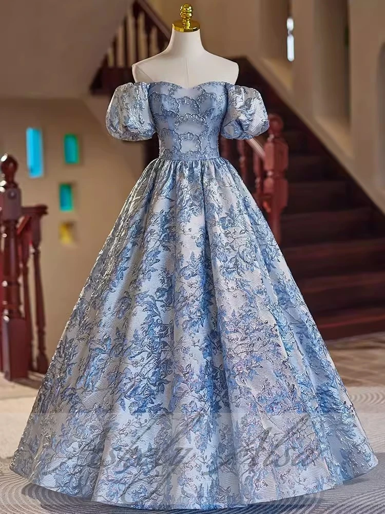 Женское винтажное платье с коротким рукавом пышное длинное для выпускного