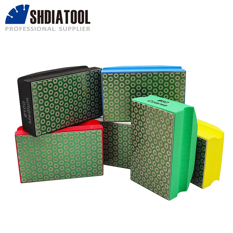 

SHDIATOOL 1pc Diamond Hand Polishing Pads Stone Block Square Grinder Milling Granite Marble 90X55mm Portable Sanding Disc