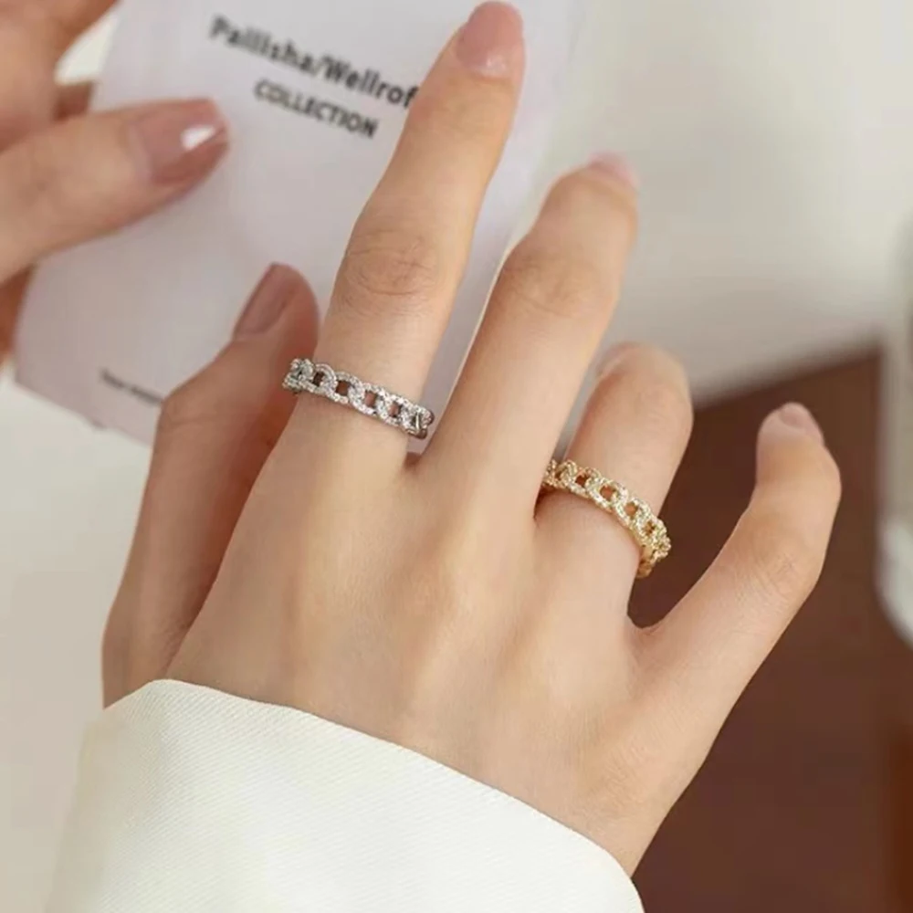 

SCALLOPED Fashion Creative Irregular Index Finger Ring Trendy Light Luxury Lucky Money Opening Ladies Diamond Ring Jewelry