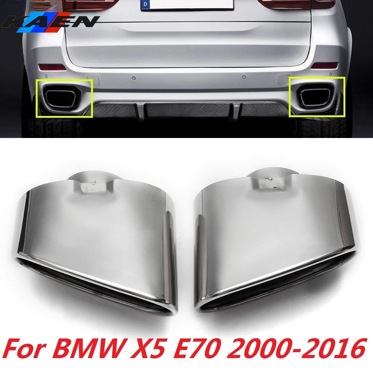 

1 пара, хромированные глушители для BMW X5 E70 2008 2009 2010 2011 2012