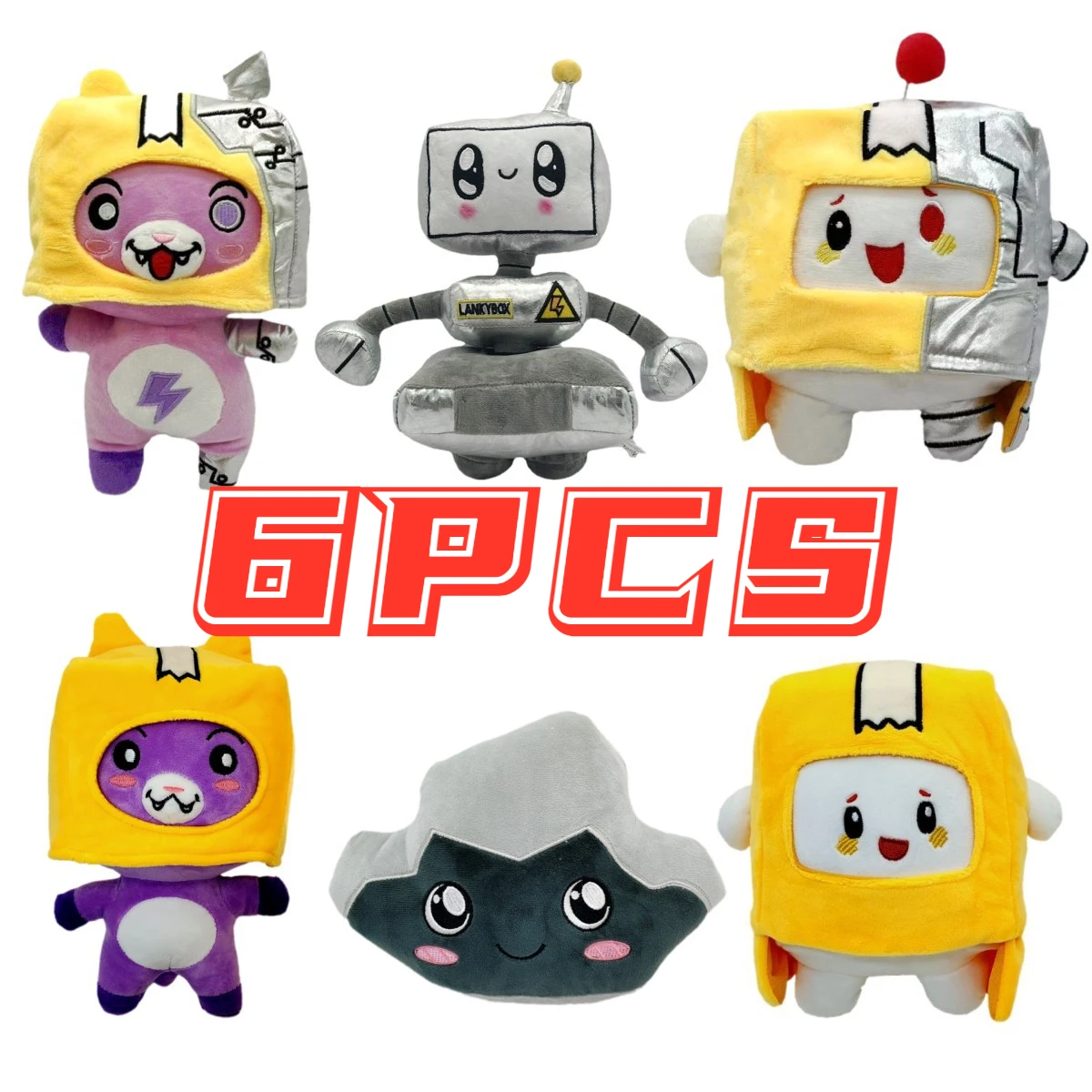 

3PCS/6PCS Lankybox Removable Cartoon Robot Soft Toy Plush Children's Gift Turned Into A Doll Girl Bed Pillow Gift Cute