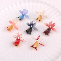 5pcs luxury resin cute goldfish charms pendant for earring necklace keychain colorful beauty animal diy jewelry making supplies