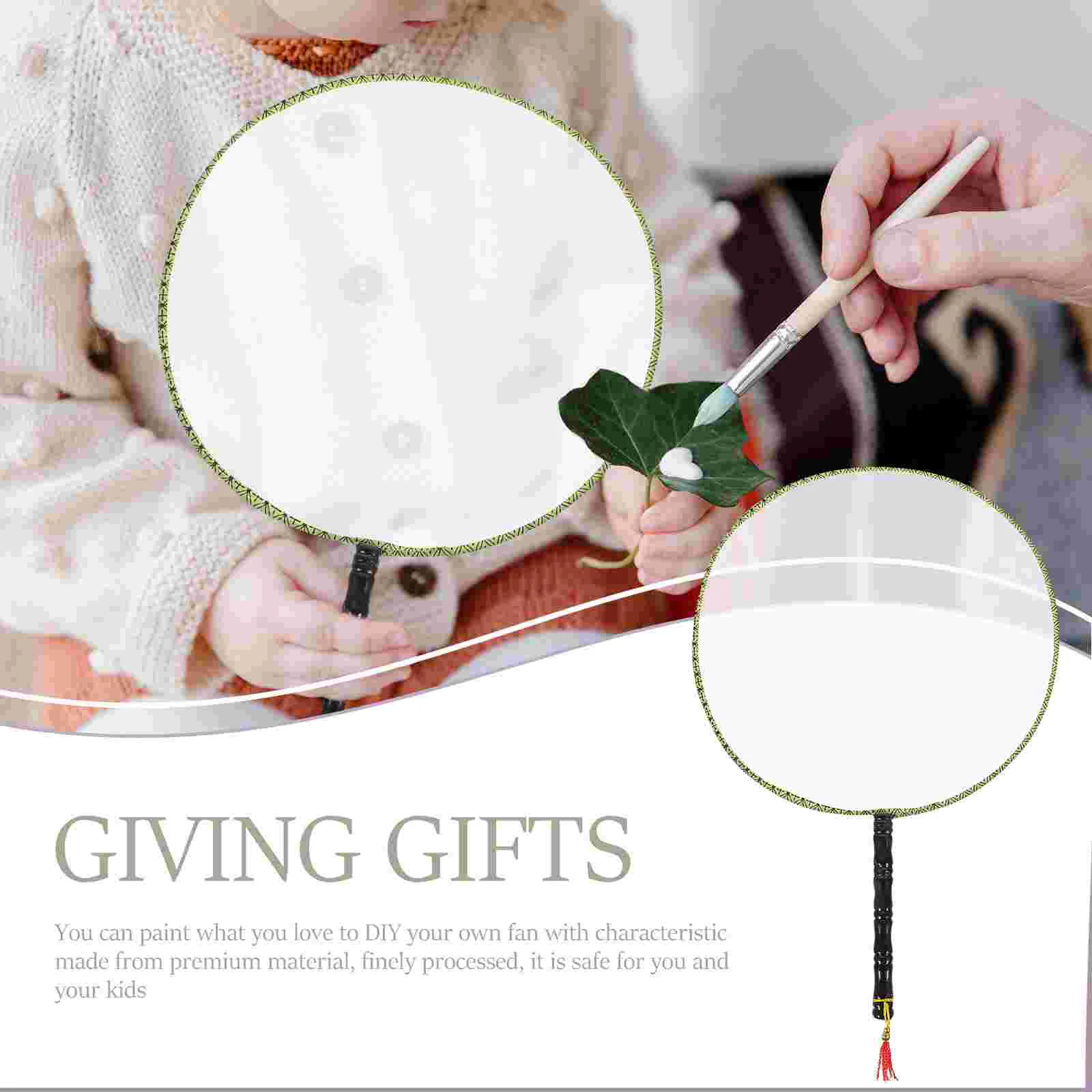 4 шт. круглый веер пустая рука сделай сам деревянная ручка ремесленные веера